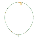 Gleaming Emerald Necklace with Blue Topaz charm